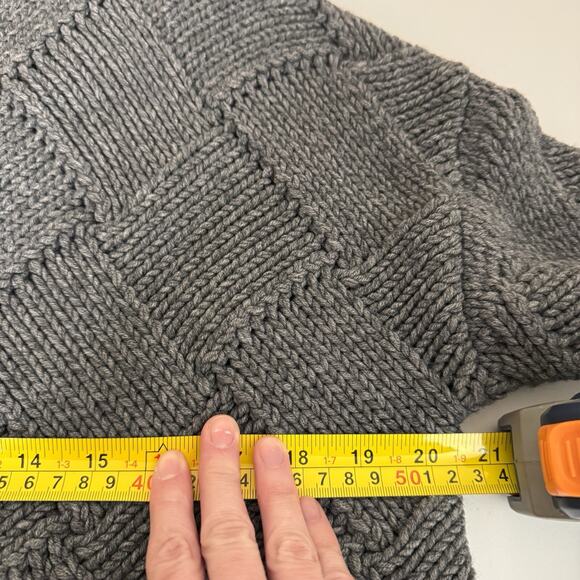 JW Anderson Basketweave Sweater Cropped Gray Leather Wool Size XS S Minimalist - Picture 12 of 12